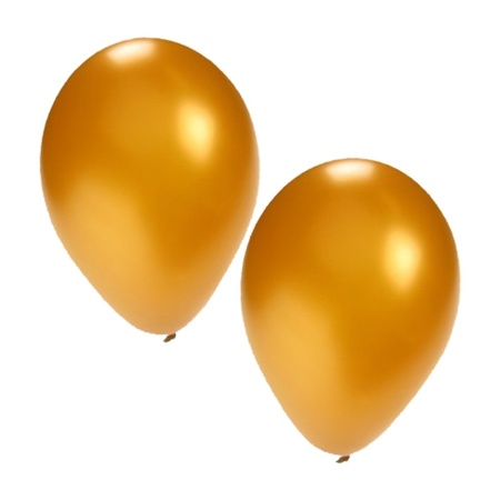 30x Helium ballonnen zwart/goud 27 cm + helium tank/cilinder