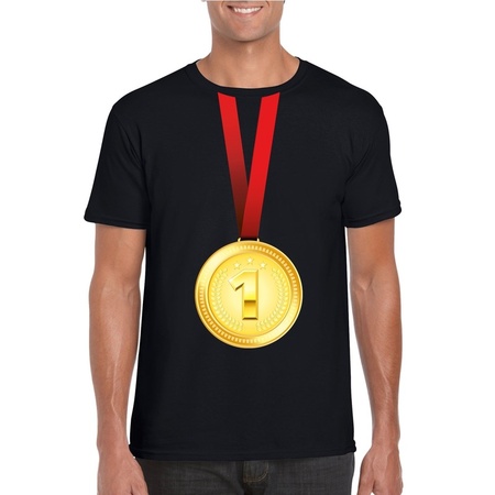 Gold medal champion shirt black men