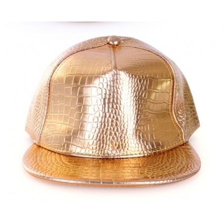 Gold rapper hat crocodile for adults