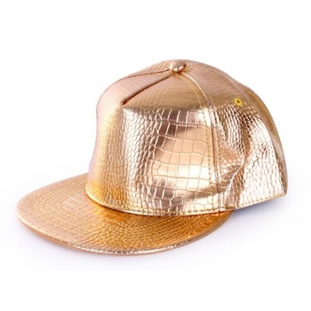 Gold rapper hat crocodile for adults