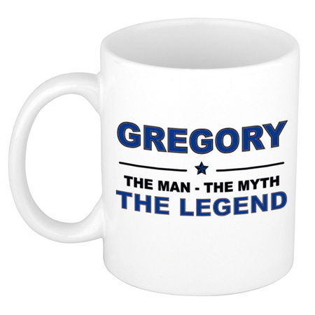 Gregory The man, The myth the legend cadeau koffie mok / thee beker 300 ml