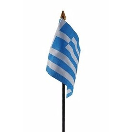 Griekenland mini vlaggetje op stok 10 x 15 cm