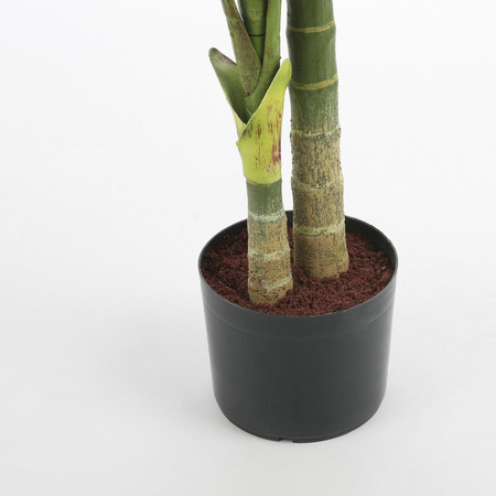 Groene Areca/goudpalm kunstplant 120 cm in zwarte plastic pot