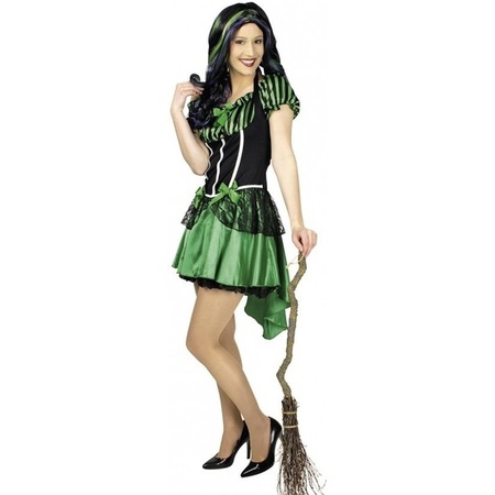 Green witch Alexia fancy dress costume for women