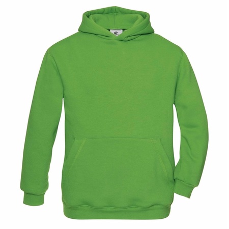 Groene katoenmix sweater met capuchon voor meisjes