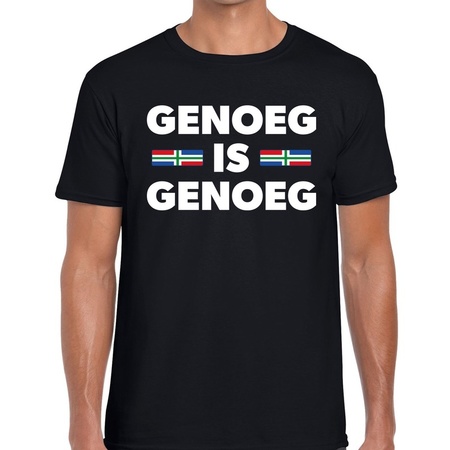 Groningen protest t-shirt Genoeg is genoeg zwart heren