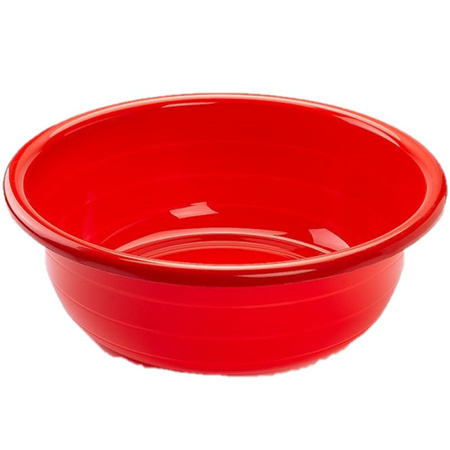 Grote kunststof teiltje/afwasbak rond 20 liter rood