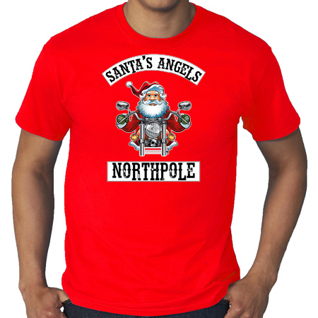 Plus size Christmas t-shirt Santas angels Northpole red for men