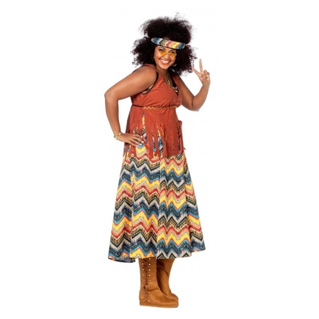 Grote maten hippie kostuum voor dames