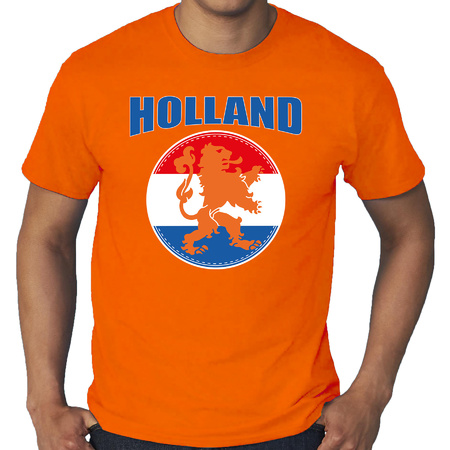 Grote maten oranje t-shirt Holland met oranje leeuw Holland / Nederland supporter EK/ WK voor heren