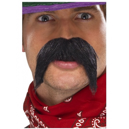 Party carnaval set - Mexican Somrero hat and moustache - yellow - for men