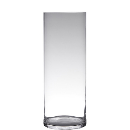 Hakbijl glass bloemenvaas - Transparant - glas - D19 x H60 cm - Cilinder vormig