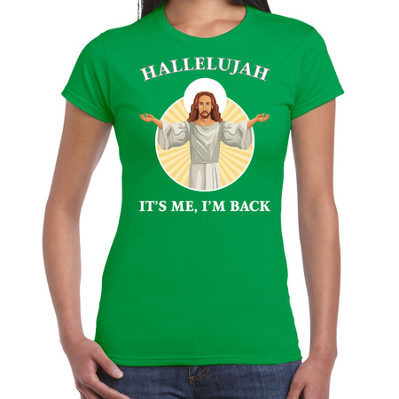 Hallelujah its me im back Kerst t-shirt / outfit groen voor dames