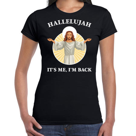 Hallelujah its me im back Kerst t-shirt / outfit zwart voor dames