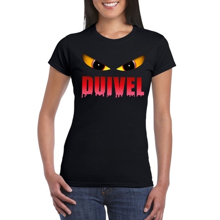 Halloween devil eyes t-shirt black women