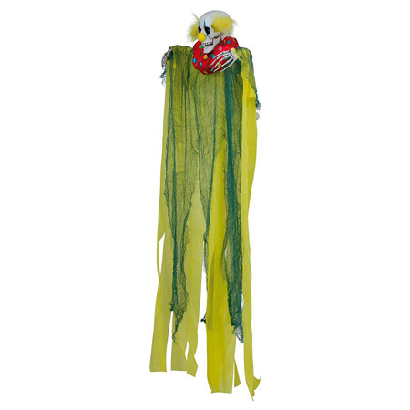 Halloween/horror thema hang decoratie Zombie Clown - met LED licht en beweging - griezel pop - 120cm