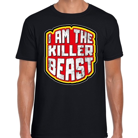 Halloween killer beast verkleed t-shirt zwart voor heren