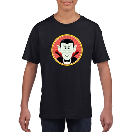 Halloween vampier/Dracula t-shirt zwart kinderen