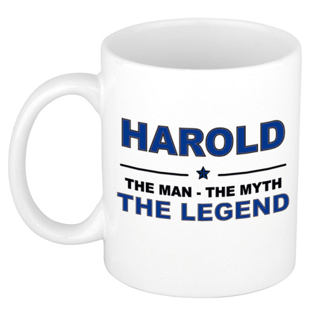 Harold The man, The myth the legend cadeau koffie mok / thee beker 300 ml