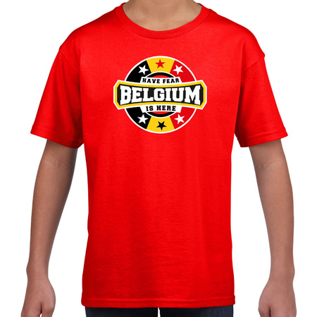 Belgium is here t-shirt red for kids