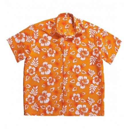 Hawaii blouse orange with white flowers