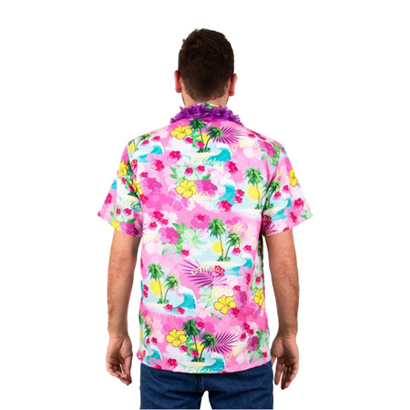 Toppers in concert - Hawaii shirt/blouse - Verkleedkleding - Heren - Tropische bloemen - roze