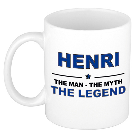 Henri The man, The myth the legend cadeau koffie mok / thee beker 300 ml