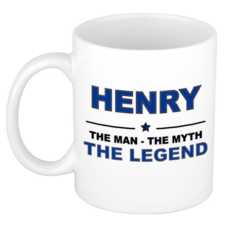 Henry The man, The myth the legend cadeau koffie mok / thee beker 300 ml