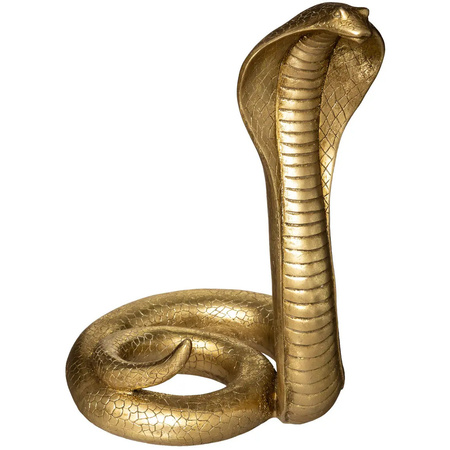 Home decoratie dieren/slangen beeldje Cobra - goud kleurig - 36 x 25 cm
