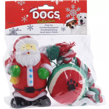 Honden speelgoed - 3x stuks speeltjes - kerstcadeau huisdieren