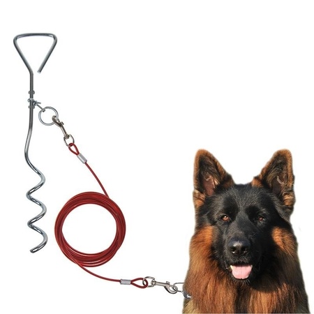 Hondenkabel - incl. aanlegspiraal - 4,5 meter