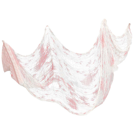 Halloween/horror deco curtain - fabric - white/blood - 76 x 228 cm