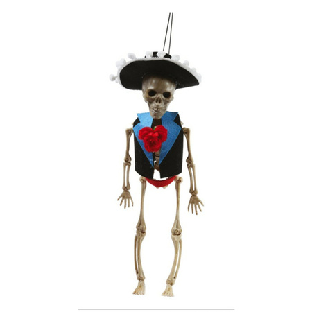 Horror/halloween decoratie skelet/geraamte pop - Day of the Dead man - hangend - 40 cm
