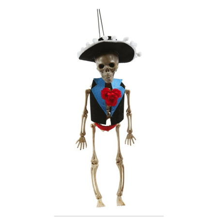 Horror/halloween decoratie skelet/geraamte pop - Day of the Dead man - hangend - 40 cm
