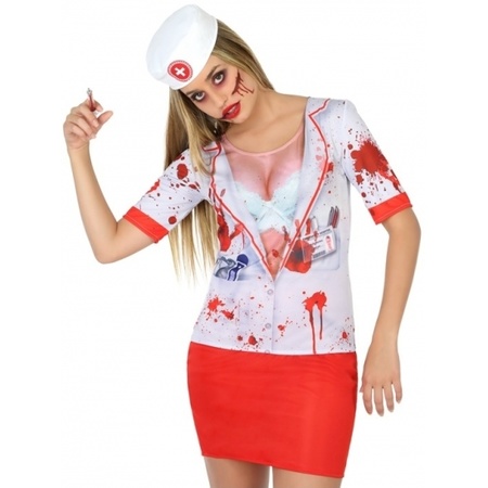 Horror nurse dress up shirt for women
