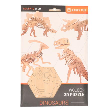 Houten 3D puzzel dinosaurus Parasaurolophus 21 cm