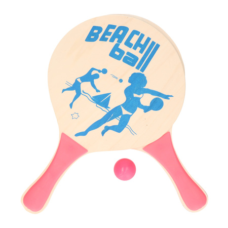 Wooden beachball set pink