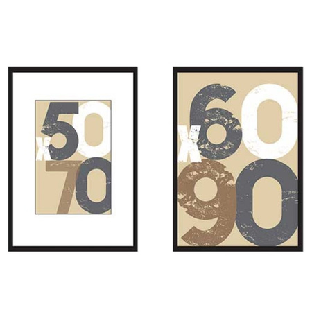 Wooden photo frame black suitable for a photo of 50 x 70 cm or 60 x 90