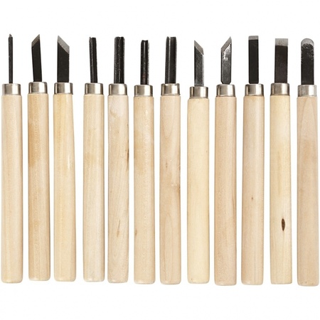 Wood carving hobbyset 12 pieces