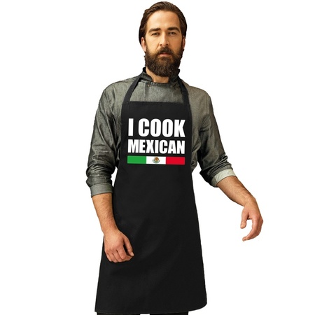 I cook Mexican apron black 