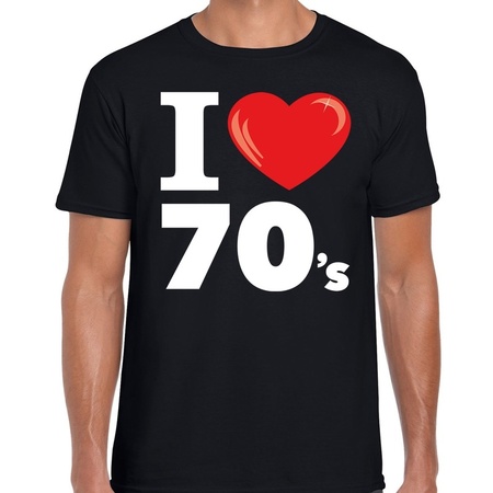I love 70s / seventies t-shirt zwart heren