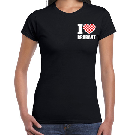 I love Brabant t-shirt zwart op borst voor dames