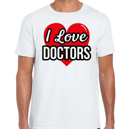 I love doctors verkleed t-shirt wit voor heren - Outfit verkleed feest
