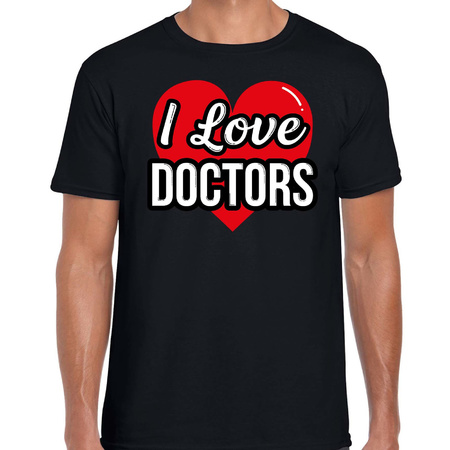 I love doctors  t-shirt black for men