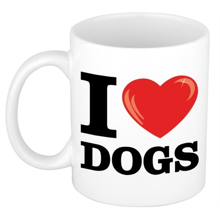 I Love Dogs/ honden beker 300 ml