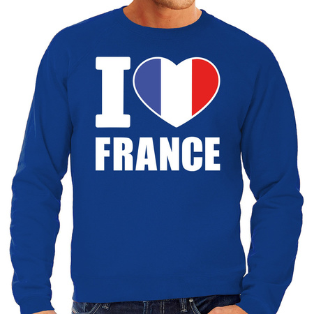 I love France fan sweater blue for men