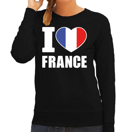 I love France fan sweater black for women