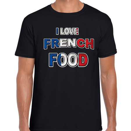 I love French food t-shirt zwart voor heren