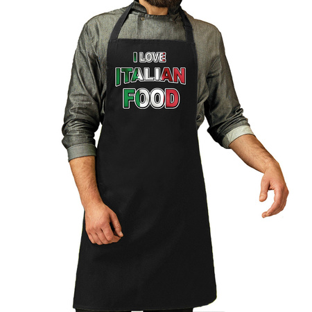 I love Italian food bbq kitchen apron black for men