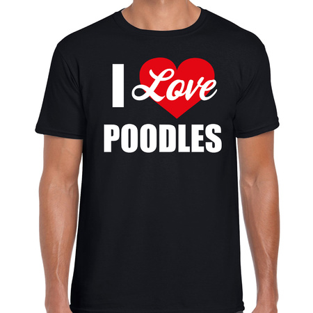 I love Poodles honden Poedel t-shirt zwart voor heren